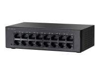 Cisco Small Business SF110D-16 - Switch - ikke-styrt - 16 x 10/100 - stasjonær, veggmonterbar PC tilbehør - Nettverk - Switcher