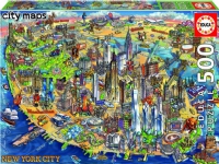 Educa Puzzle 500 Pieces Map of New York Leker - Spill - Gåter