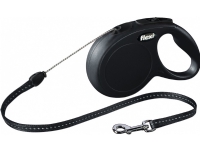 Flexi New CLASSIC 8 m Sort Hund Fleksibel hundesnor, 12kg