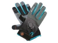 Gardena 11520-20, Hagehansker, Sort, Blå, Grå, M, Bomull, Elastan, Nylon, Polyester, Polyurethan, Gummi
