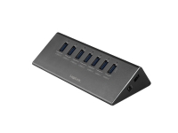 LogiLink UA0228 USB 3.2 Gen 1 (3.1 Gen 1) Micro-B USB 2.0 5000 Mbit/s Gjuten aluminium Svart Aktivitet 12 V