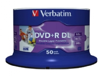 Verbatim – 50 x DVD+R DL – 8.5 GB 8x – yta utskrivbar med bläckstråleskrivare – spindel