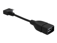 Delock – USB-kabel – USB (hona) till mikro-USB typ B (hane) – USB 2.0 OTG – 11 cm – 90° kontakt