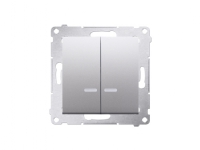 Kontakt-Simon DW5BL.01/43, Plastikk, Sølv, IP20, IP44, 250 V, 10 A, 75 mm