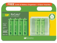 ReCyko Promo, 4+2 AA battery, with free Battery Organizer (Rechargeable) /201198