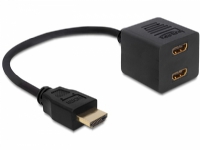 Delock Adapter HDMI High Speed with Ethernet – Video/audiosplitter – 2 x HDMI – skrivbordsmodell