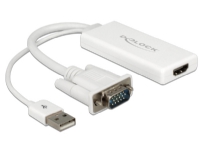 Delock – Adapter för video / ljud – USB DB-15 hane till HDMI hona – 25 cm – vit