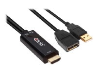 Club 3D - Video adapter - HDMI hann til DisplayPort hunn - 25 cm - 4K-støtte, aktiv PC tilbehør - Kabler og adaptere - Videokabler og adaptere