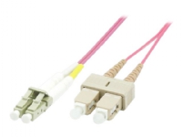 MicroConnect - Nettverkskabel - LC/UPC multimodus (hann) til SC/UPC multimodus (hann) - 1,5 m. - 2 mm - fiberoptisk - dupleks - 50 / 125 my - OM4 - halogenfri - erika fiolett PC tilbehør - Kabler og adaptere - Nettverkskabler