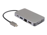 MicroConnect – Dockningsstation – USB-C 3.2 Gen 1 – VGA HDMI – GigE