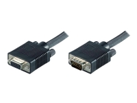 MicroConnect – VGA-förlängningskabel – HD-15 (VGA) (hane) till HD-15 (VGA) (hona) – 3 m – tumskruvar 1080p support 60Hz (VGA) – svart