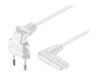 MicroConnect – Strömkabel – IEC 60320 C7 vinklad till Eurokontakt (hane) vinklad – AC 250 V – 2.5 A – 3 m – vit