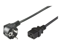 MicroConnect – Strömkabel – CEE 7/7 (hane) vinklad till IEC 60320 C19 rak – AC 250 V – 16 A – 1.8 m – svart