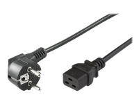 MicroConnect – Strömkabel – CEE 7/7 (hane) vinklad till IEC 60320 C19 rak – AC 250 V – 16 A – 1 m – svart
