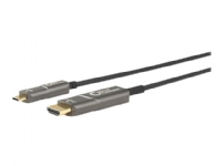 MicroConnect Premium – Videokort – USB-C hane till HDMI hane – 20 m – svart – Active Optical Cable (AOC) 4K60Hz stöd