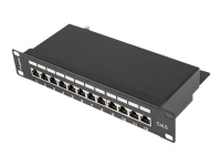 Lanberg PPF6-9012-B – Patch-panel – rackmontering – CAT 6 – STP – RJ-45 X 12 – svart RAL 9004 – 1U – 10