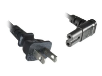 MicroConnect – Strömkabel – IEC 60320 C7 vinklad till IEC 60320 C7 rak – AC 125 V – 15 A – 1.8 m – svart