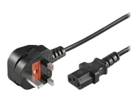 MicroConnect – Strömkabel – Typ G (hane) vinklad till IEC 60320 C13 rak – AC 250 V – 10 A – 50 cm – svart – Storbritannien