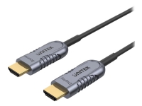 Unitek Ultrapro C11029DGY - HDMI-kabel - HDMI hann til HDMI hann - 15 m - skjermet hybrid kobber/fiber-optikk - Active Optical Cable (AOC), 4K 120 Hz støtte, 8K 60Hz støtte