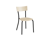 Stol Strong 111, Birk laminat, Sort stel