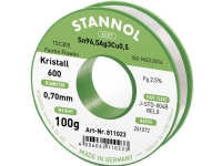 Stannol Kristall 600 Fairtin Loddetin blyfritt Blyfritt Sn96,5Ag3Cu0,5 100 g 0,7 mm