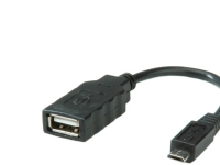 Roline USB-kabel USB 2.0 USB-micro-B-hanstik USB-A-hunstik 0.15 m Sort Afskærmet 11.02.8311