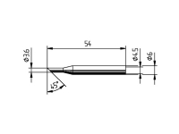 Ersa 0162LD Loddespids vinklet Spidsstørrelse 3.60 mm Indhold 1 stk Rørlegger artikler - Verktøy til rørlegger - Loddeverktøy