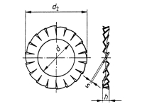 Bilde av Toolcraft A6,4 D6798 194756 Stjernefjederskiver Indvendig Diameter: 6.4 Mm M6 Din 6798 Fjederstål 100 Stk