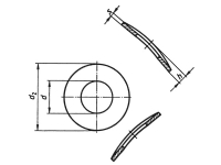 Bilde av Toolcraft A2,6 D137-a2 194664 Fjederskiver Indvendig Diameter: 2.8 Mm M2.5 Din 137 Rustfrit Stål A2 100 Stk