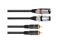 Omnitronic 3022522C XLR-adapterkabel [2x XLR-kontakt 3-veis - 2x RCA-kontakt] 1,50 m Sortering TV, Lyd & Bilde - Musikkstudio - Kabler & Kontakter