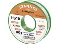 Stannol HS10 2,5% 0,3MM SN99,3CU0,7 CD 100G Lödning blyfri Blyfri blyfri spole Sn99.3Cu0.7 100 g 0,3 mm