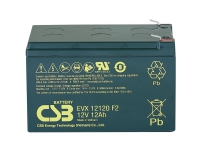 CSB Battery EVX 12120 EVX12120F2 Blybatteri 12 V 12 Ah Blyfilt (B x H x D) 151 x 100 x 98 mm Plattkontakt 6,35 mm Cykelstabil underhållsfri låg