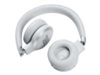 JBL LIVE 460NC - Hörlurar med mikrofon - på örat - Bluetooth - trådlös, kabelansluten - aktiv brusradering - 3,5 mm kontakt - vit