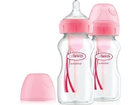 Dr Browns Options + 0 m wide neck baby feeding bottle + pink 270 ml 2 pcs (WB92601)