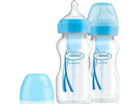 Dr Browns Options + wide neck baby feeding bottle + blue 0m + 270ml 2 pcs (WB92602)