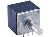 ALPS RK27112 10KBX2CC Dammtät roterande potentiometer med centrumkrok Stereo 0,05 W 10 kΩ 1 st