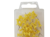 Kortnåle Push pins gul - (30 stk.) Kontorartikler - Kontortilbehør - Kartnåler