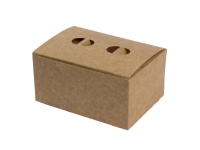 Box med 2 hål brun 130x93x64mm u/perforering 400 st/pack – (400 st)