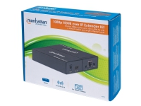 Manhattan 1080p HDMI over IP Extender Kit, Extends 1080p Signal up to 120m with a Network Switch and Single Ethernet Cable, IR Support, Black, Three Year Warranty, Box - Sender og mottaker - video/lyd/infrarød-utvider - HDMI - opp til 120 m TV, Lyd & Bild
