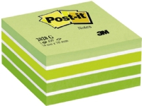 Bilde av Post-it 2028g - Kubisk Notisblokk - 76 X 76 Mm - 450 Ark - Hvit, Grønn, Neongrønn, Sterk Grønnfarge