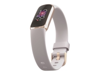 Fitbit Luxe – Soft Gold Stainless Steel – Aktivitetsmätare med band – Silikon – Lunar White – Bandstorlek: S/L – Bluetooth