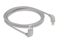 Delock – Patchkabel – RJ-45 (han) op-vinklet til RJ-45 (han) nedvinklet – 2 m – 0.58 cm – S/FTP – CAT 6 – halogenfri formet strenget – grå