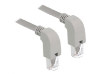 Delock – Patch-kabel – RJ-45 (hane) vinklad nedåt till RJ-45 (hane) vinklad nedåt – 2 m – S/FTP – CAT 6 – startad halogenfri – grå