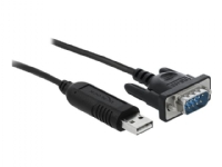 Delock - Seriell kabel - USB (hann) til DB-9 (hann) - 1.8 m - tommelskruer - svart PC tilbehør - Kabler og adaptere - Datakabler