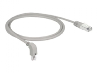 Delock – Patch-kabel – RJ-45 (hane) vinklad nedåt till RJ-45 (hane) rak – 1 m – S/FTP – CAT 6a – halogenfri – grå