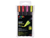 Paintmarker Uni Posca PC-5M med 4 stk. ass. flourescerende farver Skriveredskaper - Markør - Permanenttusj