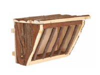 Produktfoto för Trixie Hay manger hanging with lid bark wood 20 × 15 × 17 cm