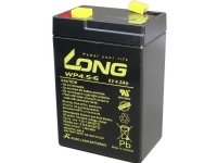 Long WP4.5-6 Blybatteri 6 V 4.5 Ah Blyfleece (B x H x T) 70 x 106 x 47 mm Fladstik 4,8 mm Lav selvafladning, Vedligeholdelsesfri Batterier - Blybatterier