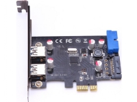 MicroConnect – USB-adapter – PCIe 2.0 – USB 3.0 x 2 + USB 3.0 (internt) x 2