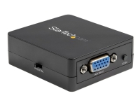 StarTech.com VGA till RCA och S-Video-konverterare - USB Power - Videokort - VGA/S-video/kompositvideo - HD-15 (VGA) hona till 4-stifts mini-DIN, RCA hona - svart - aktiv